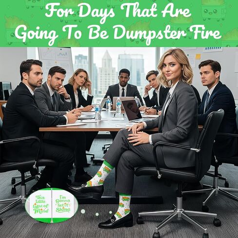 FreeNFond Dumpster Fire Socks, Funny Positive Crew Socks for Women Men, Office Gag Gifts for Coworker Boss Birthday in Kuwait