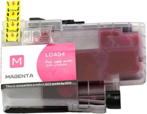 2SET LC434 434 خرطوشة حبر متوافقة ذات سعة قياسية BK C M Y للطابعة DCP-J1200W تعمل مع طابعات نفث الحبر (قطعة واحدة أرجواني) in Kuwait