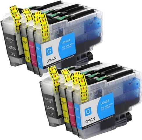 2SET LC434 434 خرطوشة حبر متوافقة ذات سعة قياسية BK C M Y للطابعة DCP-J1200W تعمل مع طابعات نفث الحبر (قطعة واحدة أرجواني) in Kuwait
