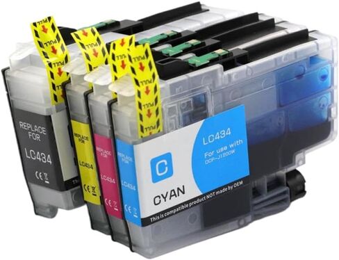 2SET LC434 434 خرطوشة حبر متوافقة ذات سعة قياسية BK C M Y للطابعة DCP-J1200W تعمل مع طابعات نفث الحبر (قطعة واحدة أرجواني) in Kuwait
