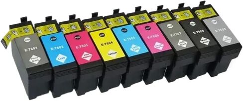 خرطوشة حبر متوافقة T7601 T7602 T7603 T7604 T7605 T7606 T7607 T7608 T7609 استبدال اللون للطابعة SC-P600 (مجموعتان 18 قطعة) in Saudi Arabia