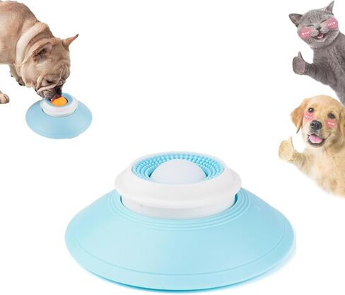 Dog Lick Sphere, Licksphere for Dogs, Feeding Mat, Interactive Toys to Keep Dogs Entertained, Healthy Diet Food Container, Pet Accessories Slow Feeder (Yellow) in Saudi Arabia