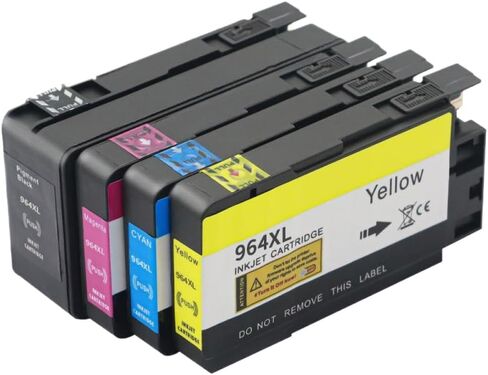 خرطوشة حبر متوافقة لـ 964 964XL تعمل مع طابعات OfficeJet Pro 9010 9012 9013 9014 9015 9016 9018 9022 9023 9026 9027 9028 9020 9019 9025(1PC-Y) in Kuwait