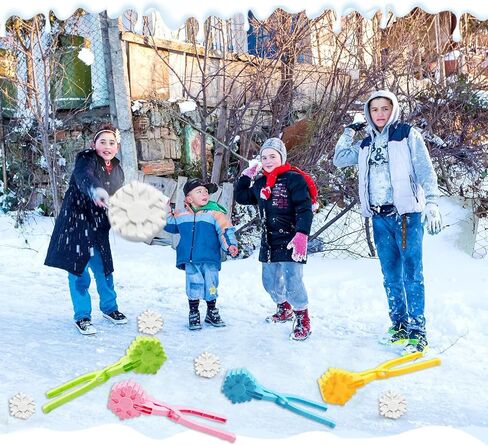 4 قطع من مشابك صانعة كرات الثلج للأطفال، مشابك صانعة كرات الثلج على شكل كرة قدم من البلاستيك لألعاب قالب الثلج، مثالية للاستخدام في الأماكن الخارجية والشتوية وأداة صنع كرات الثلج على الشاطئ (كرة القدم) in Kuwait