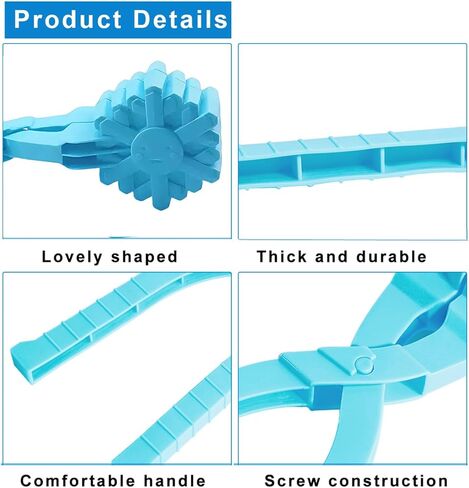 4 قطع من مشابك صانعة كرات الثلج للأطفال، مشابك صانعة كرات الثلج على شكل كرة قدم من البلاستيك لألعاب قالب الثلج، مثالية للاستخدام في الأماكن الخارجية والشتوية وأداة صنع كرات الثلج على الشاطئ (كرة القدم) in Kuwait