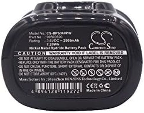 2000mAh XPS Replacement Battery for Black&Decker FS360, FS360 Type 1 2000mAh PN 90500500 in Saudi Arabia