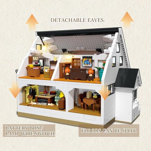 مجموعات مكعبات بناء فيلا مصاص الدماء، 2813+ قطعة حرفة خيالية لمحبي الكتب، لعبة نموذج منزل حديث مع أضواء، تصميم فيلا لمحبي الأفلام، للبالغين والمراهقين والأولاد والبنات in Kuwait