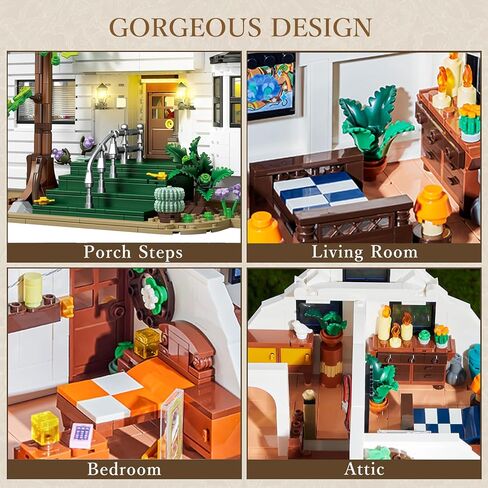 مجموعات مكعبات بناء فيلا مصاص الدماء، 2813+ قطعة حرفة خيالية لمحبي الكتب، لعبة نموذج منزل حديث مع أضواء، تصميم فيلا لمحبي الأفلام، للبالغين والمراهقين والأولاد والبنات in Kuwait