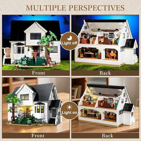 مجموعات مكعبات بناء فيلا مصاص الدماء، 2813+ قطعة حرفة خيالية لمحبي الكتب، لعبة نموذج منزل حديث مع أضواء، تصميم فيلا لمحبي الأفلام، للبالغين والمراهقين والأولاد والبنات in Kuwait