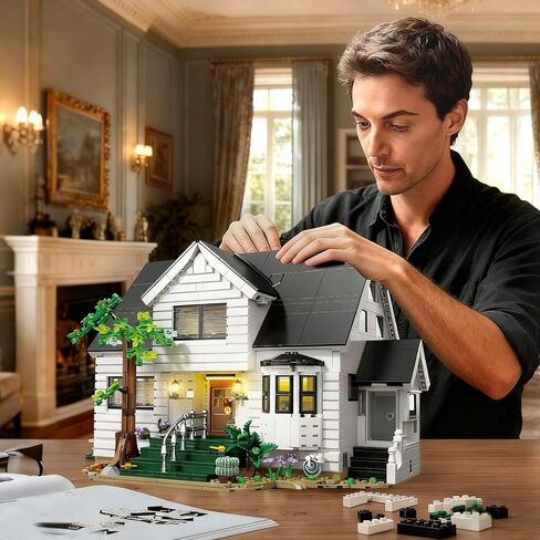 مجموعات مكعبات بناء فيلا مصاص الدماء، 2813+ قطعة حرفة خيالية لمحبي الكتب، لعبة نموذج منزل حديث مع أضواء، تصميم فيلا لمحبي الأفلام، للبالغين والمراهقين والأولاد والبنات in Kuwait