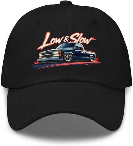 Low & Slow OBS Chevy Truck Dad Hat – Slammed Pickup Graphic Cap for Lowrider Truck Enthusiasts in Saudi Arabia