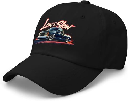 Low & Slow OBS Chevy Truck Dad Hat – Slammed Pickup Graphic Cap for Lowrider Truck Enthusiasts in Saudi Arabia