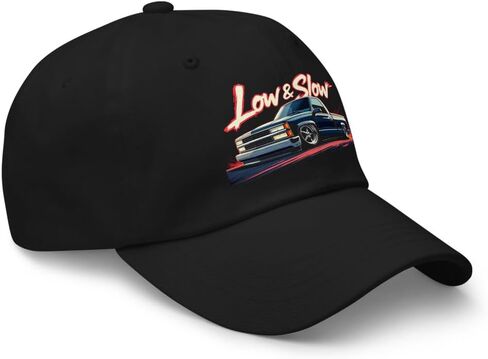 Low & Slow OBS Chevy Truck Dad Hat – Slammed Pickup Graphic Cap for Lowrider Truck Enthusiasts in Saudi Arabia