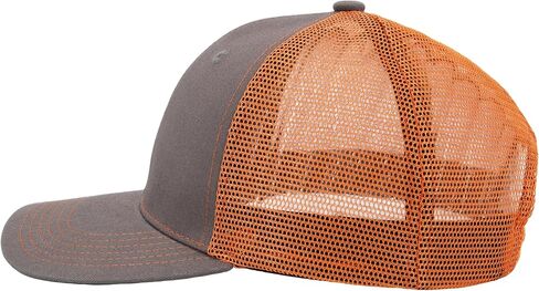 Trucker Life Embroidered Trucker Hat for Men Flame Patch Mesh Back Baseball Cap Dad Hat (Gray/Orange) in Saudi Arabia