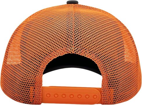 Trucker Life Embroidered Trucker Hat for Men Flame Patch Mesh Back Baseball Cap Dad Hat (Gray/Orange) in Saudi Arabia