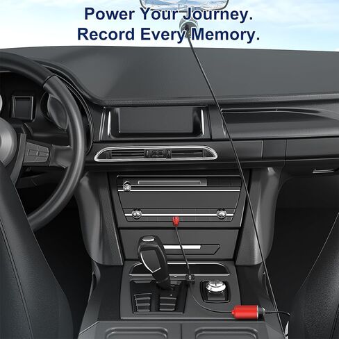 J&D USB A to 12V Cigarette Lighter Adapter Cable, 18W USB A DC 12V Car Socket Converter for Dash Cam, GPS, Driving Recorder, Supports Voltage Display, Durable Red Cord, 1 Feet in Saudi Arabia