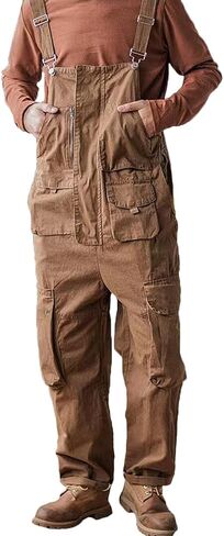 أفرول رجالي من Rexcyril ملابس عمل فضفاضة غير رسمية فضفاضة وخفيفة الوزن مع جيوب للشحن in Kuwait