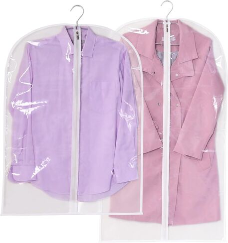 Clear Garment Bags Clothes Covers Protecting Dusts 3 Packs for Storage Plastic Garment Bags Hanging Clothes Bags for Closet Storage, Plastic Waterproof with Zipper(39 * 24inchs) in Saudi Arabia