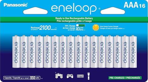 باناسونيك BK-4MCCA16FA eneloop AAA 2100 Cycle Ni-MH بطاريات قابلة للشحن مشحونة مسبقًا، 16 حزمة in Saudi Arabia