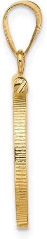 Generic Coin Jewelry 14k مصقول 16.0mm x 1.35mm برغي علوي عملة معدنية مدي قلادة، أصفر in Saudi Arabia