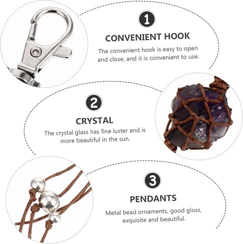 Natural Amethyst Crystal Keychain Pendant Unique Irregular Jewelry Accessory for Indoor Decoration Calming Emotions and Enhancing Luck Relationships in Saudi Arabia