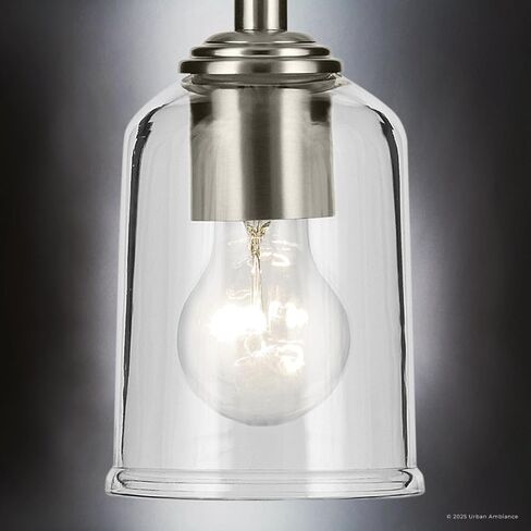 قلادة تقليدية جديدة فاخرة من Urban Ambiance، صغيرة: 11.25 بوصة ارتفاع × 4.5 بوصة عرض، مع عناصر نمط نفعية، لمسة نهائية من النيكل المصقول، UKC20193 من مجموعة Corvelle in Saudi Arabia