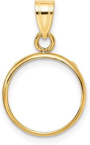 Generic 14k Polished 13.0mm Prong Coin Bezel Pendant, Yellow in Saudi Arabia