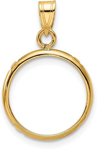 Generic 14k Polished 13.0mm Prong Coin Bezel Pendant, Yellow in Saudi Arabia