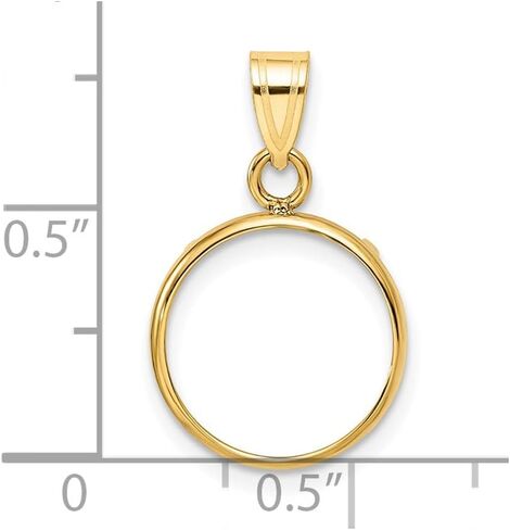 Generic 14k Polished 13.0mm Prong Coin Bezel Pendant, Yellow in Saudi Arabia