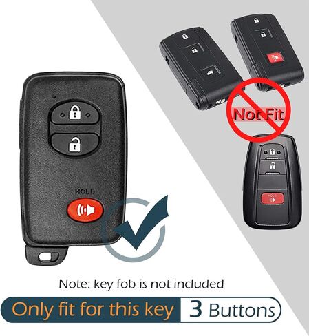 GFDesign 2 قطعة سيليكون 3 أزرار غطاء مفتاح فوب غطاء حماية عن بعد بدون مفتاح متوافق مع Toyota RAV4 4Runner Highlander Prius / Prius C / Prius V HYQ14AAB HYQ12ACX in Saudi Arabia