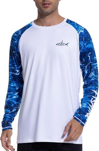 Men’s UPF 50+ Sun Protection Fishing Shirt Long Sleeve UV Rash Guard with Thumb Hole for Hiking, Running, Swimming in Saudi Arabia