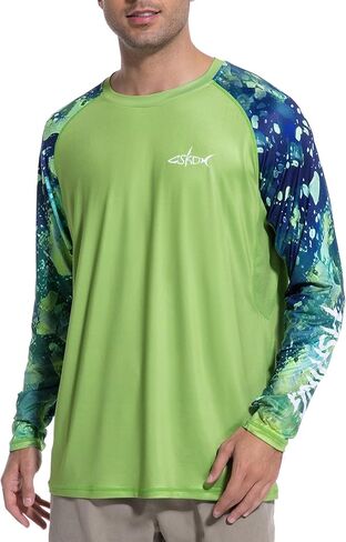 Men’s UPF 50+ Sun Protection Fishing Shirt Long Sleeve UV Rash Guard with Thumb Hole for Hiking, Running, Swimming in Saudi Arabia
