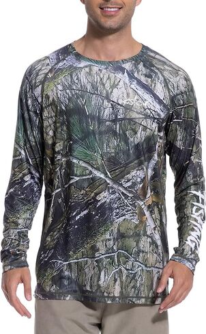 Men’s UPF 50+ Sun Protection Fishing Shirt Long Sleeve UV Rash Guard with Thumb Hole for Hiking, Running, Swimming in Saudi Arabia