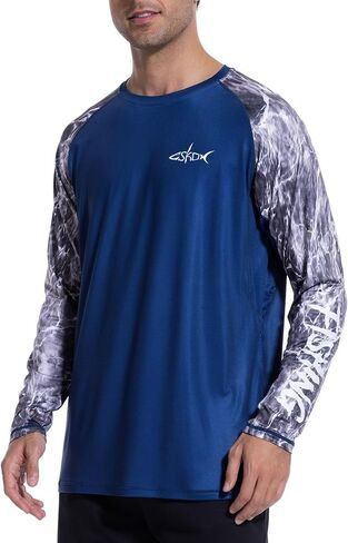 Men’s UPF 50+ Sun Protection Fishing Shirt Long Sleeve UV Rash Guard with Thumb Hole for Hiking, Running, Swimming in Saudi Arabia