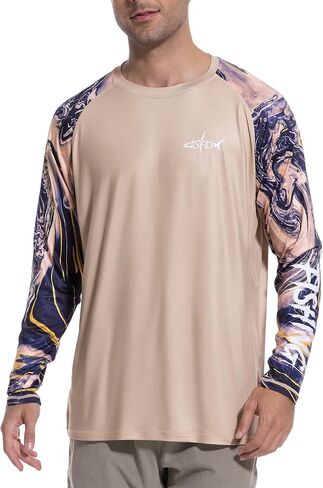 Men’s UPF 50+ Sun Protection Fishing Shirt Long Sleeve UV Rash Guard with Thumb Hole for Hiking, Running, Swimming in Saudi Arabia
