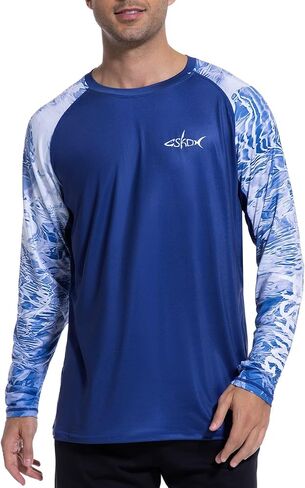 Men’s UPF 50+ Sun Protection Fishing Shirt Long Sleeve UV Rash Guard with Thumb Hole for Hiking, Running, Swimming in Saudi Arabia