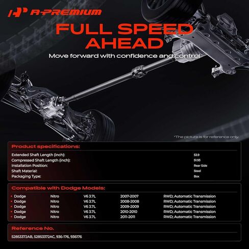 A-Premium Rear Complete Drive Shaft Prop Shaft Driveshaft Assembly Compatible with Dodge Nitro 2007 2008 2009 2010 2011, RWD, Automatic Transmission in Kuwait