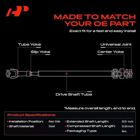 A-Premium Rear Complete Drive Shaft Prop Shaft Driveshaft Assembly Compatible with Dodge Nitro 2007 2008 2009 2010 2011, RWD, Automatic Transmission in Kuwait