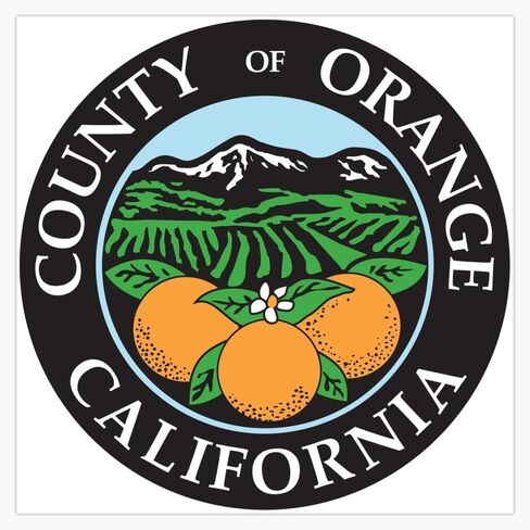 Seal of Orange County, California Window Water Bottle Bumper Sticker Decal 5" in Saudi Arabia