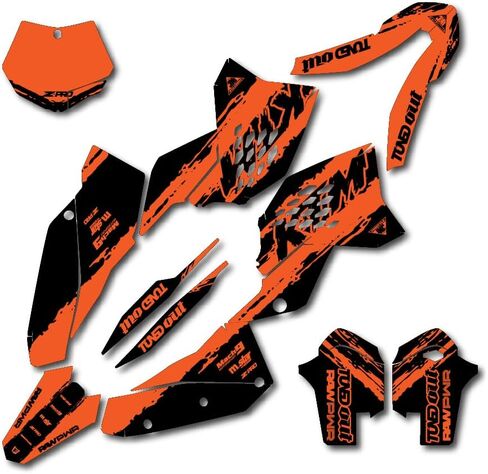 Black & Orange Slick Racing Graphics Kit fits 07-10 KTM SX SXF XC XCF 125 150 200 250 300 450 Decal Sticker kit in Saudi Arabia