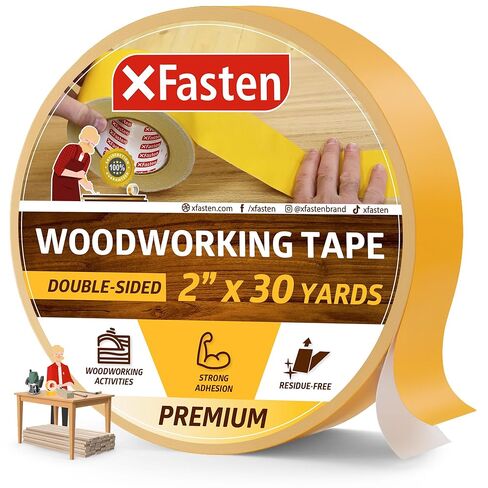 XFasten Double Sided Woodworking Tape 2 Inch x 90 Feet, Heavy Duty Residue-Free Double Sided Masking Tape for Router Templates, High Speed CNC Router, MDF Edge Banding, and Zero Clearance and Gap Cuts in Kuwait
