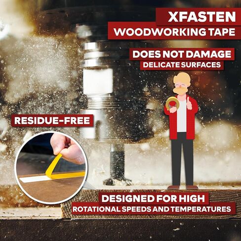 XFasten Double Sided Woodworking Tape 2 Inch x 90 Feet, Heavy Duty Residue-Free Double Sided Masking Tape for Router Templates, High Speed CNC Router, MDF Edge Banding, and Zero Clearance and Gap Cuts in Kuwait