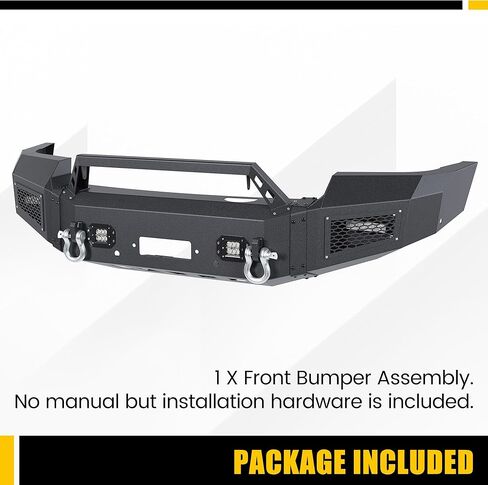 KUAFU Front Bumper Assembly Compatible with 2007-2013 GMC Sierra 1500 Pickup Truck Bumper W/LED Lights, Winch Plate, Sensor Holes and D-ring Steel Powder Coated Black in Saudi Arabia