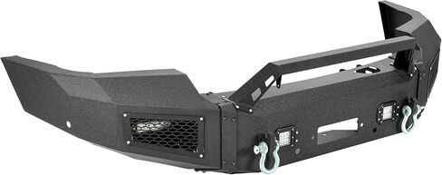 KUAFU Front Bumper Assembly Compatible with 2007-2013 GMC Sierra 1500 Pickup Truck Bumper W/LED Lights, Winch Plate, Sensor Holes and D-ring Steel Powder Coated Black in Saudi Arabia