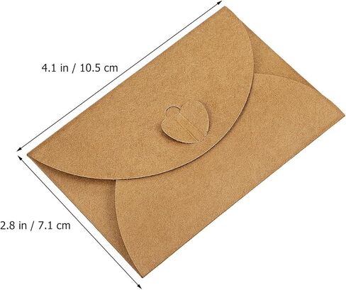 Gatuida Retro Kraft Paper Envelopes with Heart Closure 10.5x7.1cm and White Blank Cards 9x5cm Set of 50 for DIY Greeting Invitation Thank You Cards in Saudi Arabia