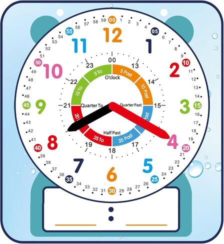 Large 12" Magnetic Writable Dry Erase Teaching Clock with Pen,Teaching Demonstration Clock for Kids Learning Time with Cute Style for Home School Classroom Supplies(12" x 11") in Kuwait