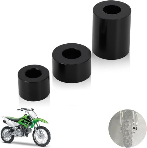 Dirt Bike Wheel Spacers Billet Aluminum for KLX 110 KLX110 KLX 110L 2025 2024 2002-2025 Motorcycle Pit Bike Black in Saudi Arabia
