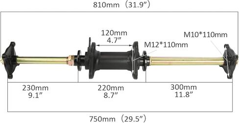 810mm 32" Rear Axle Kit for Go Kart ATV UTV Quad Buggy Golf Cart 4 Wheelers GY6 110cc 125cc 150cc 200cc 250cc Taotao Coolster Kazuma Roketa – 4 Bolt Wheel Hubs, DIY Rebuild Axle Shaft Assembly in Saudi Arabia