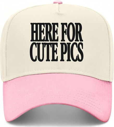 Here for Cute Pics Hat | Premium Adjustable Snapback Baseball Vintage Trucker Hats for Men & Women in Saudi Arabia