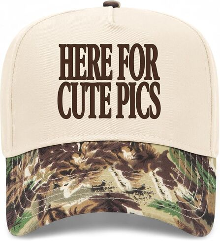 Here for Cute Pics Hat | Premium Adjustable Snapback Baseball Vintage Trucker Hats for Men & Women in Saudi Arabia
